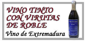 Vino Tinto con Viruas de Roble de Extremadura